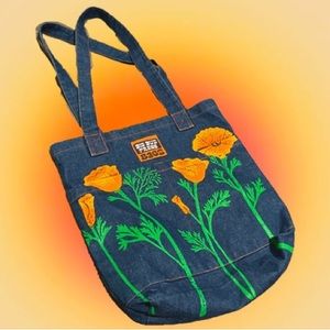 Big Bud Press Denim Poppy Large Tote - Screenprinted Limited Edition
